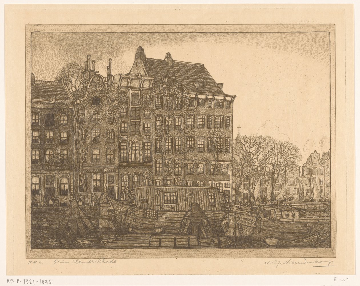 منازل على Prins Hendrikkade في أمستردام Prins Hendrikkade (العنوان الأصلي) بواسطة Wijnand Otto Jan Nieuwenkamp (توقيع الفنان)