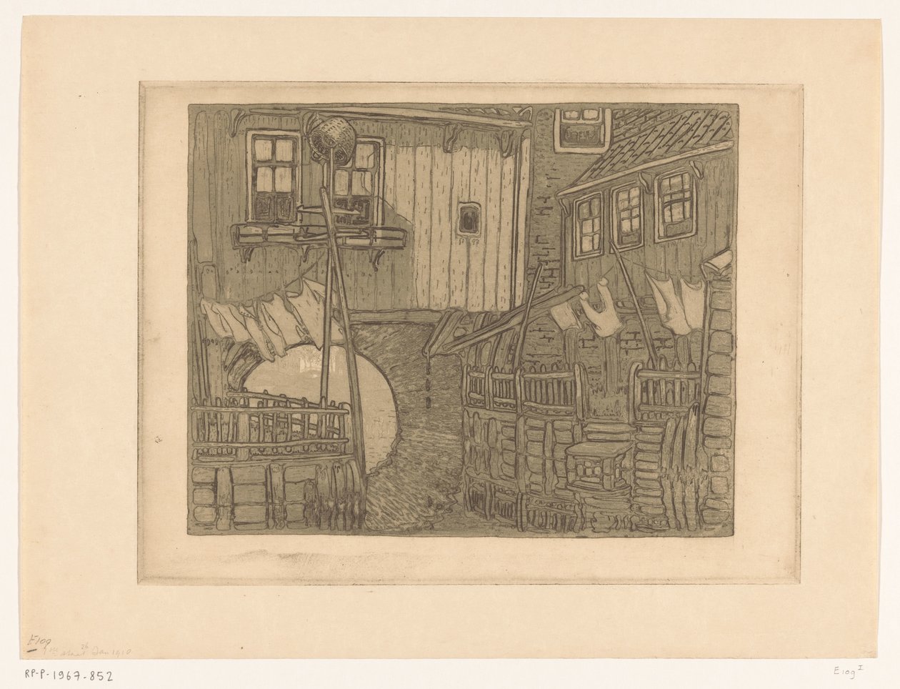منازل على ميناء Enkhuizen حي في Enkhuizen (العنوان الأصلي) بواسطة Wijnand Otto Jan Nieuwenkamp