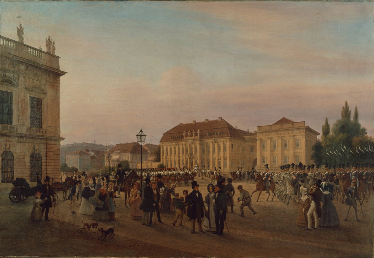 موكب أمام القصر الملكي ، 1839 بواسطة فيلهلم بروك