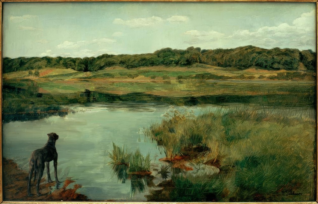 W.Trübner ، Dogge am Weßlinger See بواسطة فيلهلم تروبنر