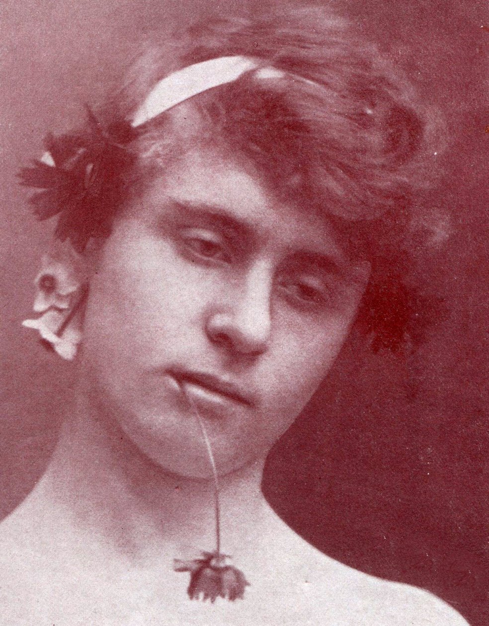 دراسة صبي في صقلية مع زهرة في فمه ، صقلية ، 1899 بواسطة البارون فيلهلم فون جلودين