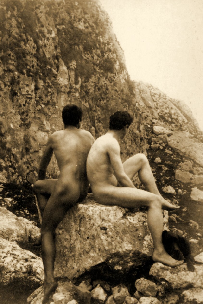 دراسة عن اثنين من العراة يجلسان من الخلف إلى الخلف ، 1898 (صورة بني داكن) بواسطة البارون فيلهلم فون جلودين