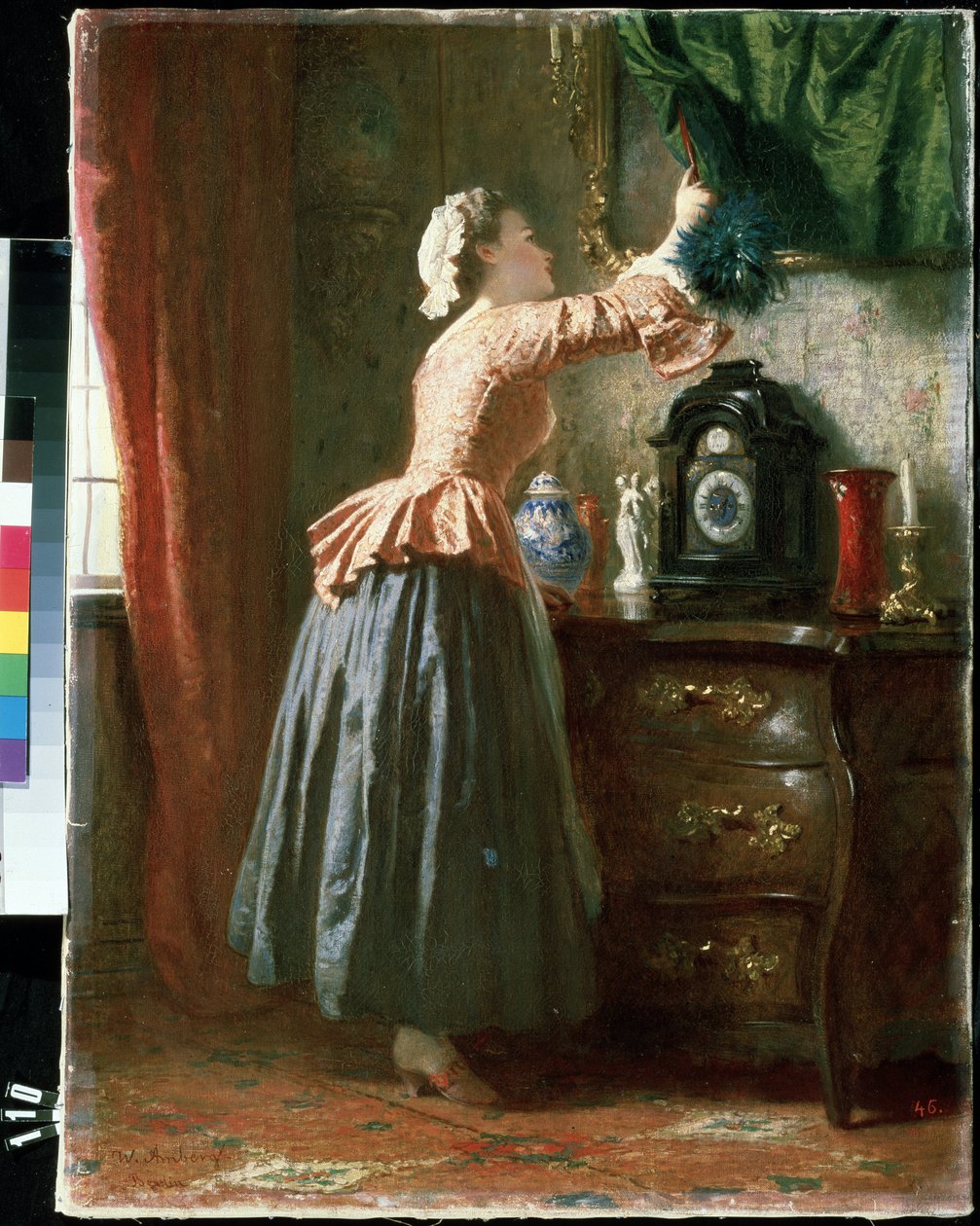 "La femme de chambre" (خادمة) Peinture de Wilhelm August Amberg (1822-1899) متحف ميخائيل كروشيتسكي للفنون ، سيفاستوبول (سيباستوبول) أوكرانيا بواسطة فيلهلم أمبرج
