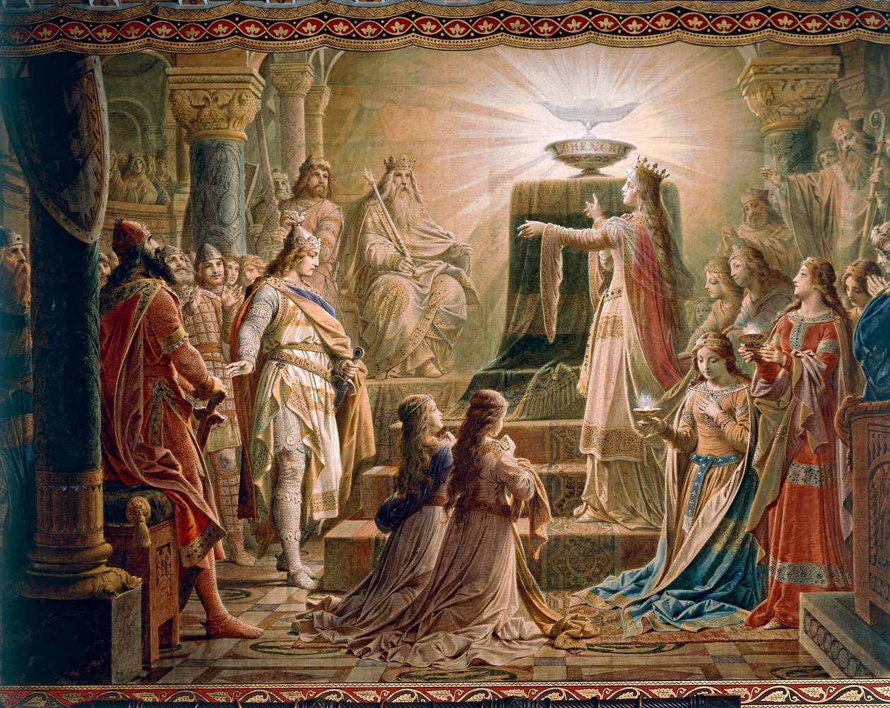 معجزة الكأس ، من Lohengrin Saga ، Salon (زيت على قماش) بواسطة فيلهلم هاوستشيلد