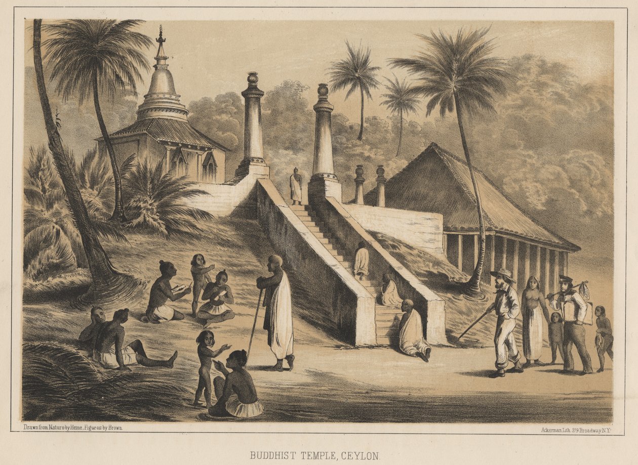 المعبد البوذي ، سيلان ، 1855 بواسطة فيلهلم جوزيف هاينه