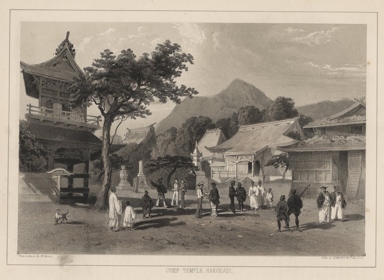 معبد الهيكل ، هاكودادي ، 1855 بواسطة فيلهلم جوزيف هاينه