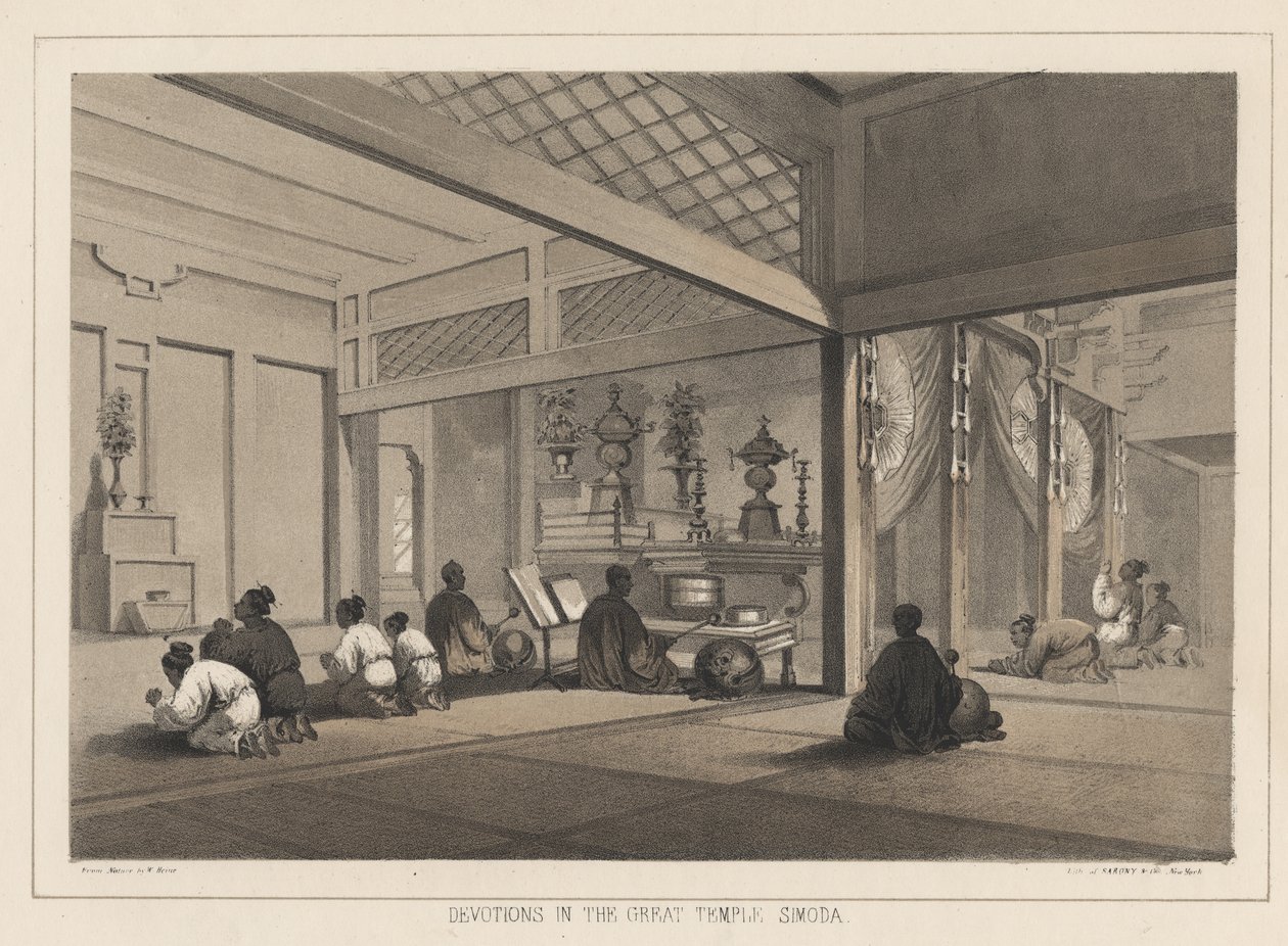 الولاءات في المعبد الكبير ، سيمودا ، 1855 بواسطة فيلهلم جوزيف هاينه