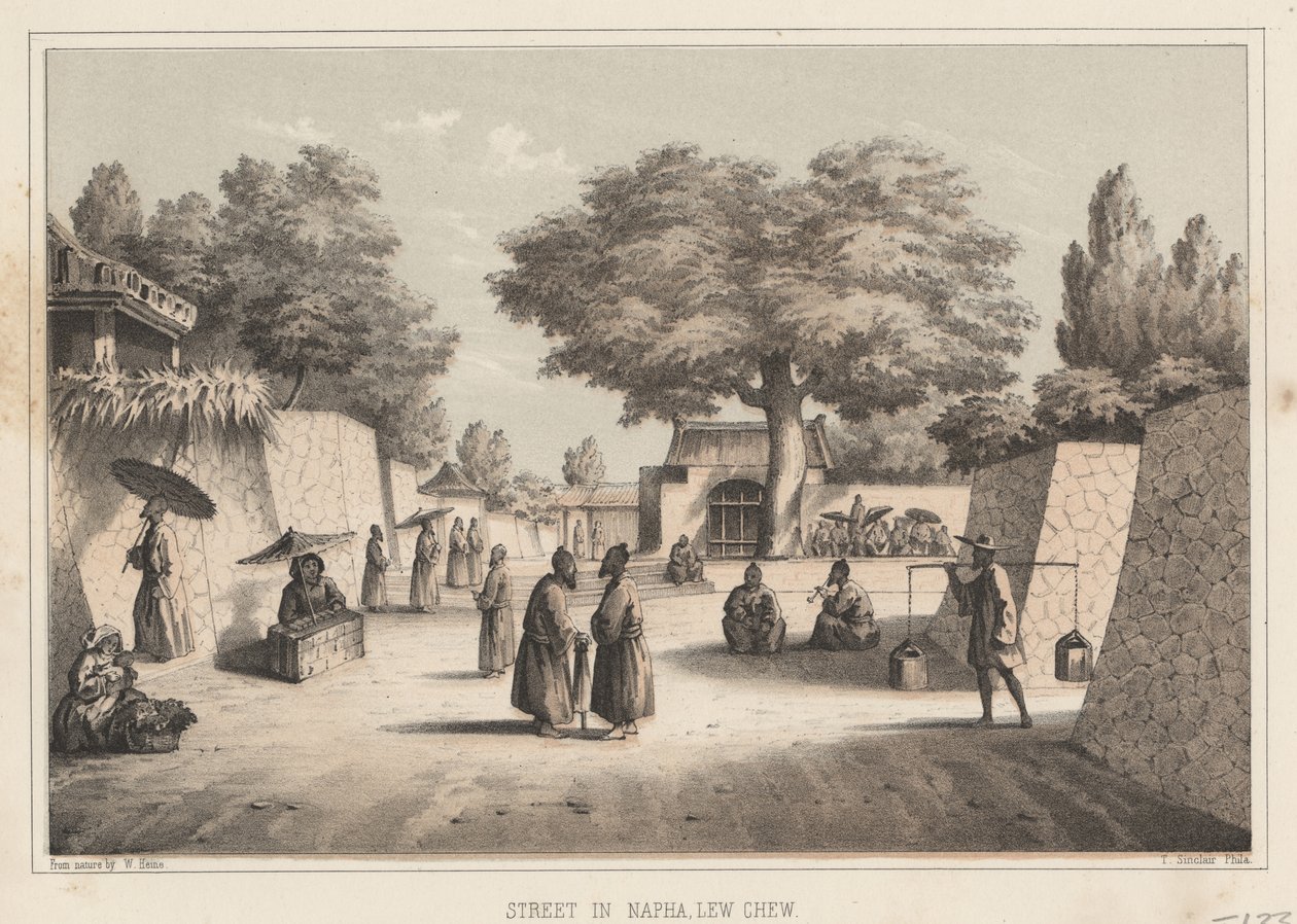 شارع في نابا ، لو تشو ، 1855 بواسطة فيلهلم جوزيف هاينه
