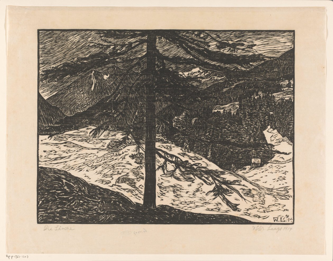 The Larch (العنوان الأصلي على الكائن) بواسطة فيلهلم لاج (توقيع الفنان)