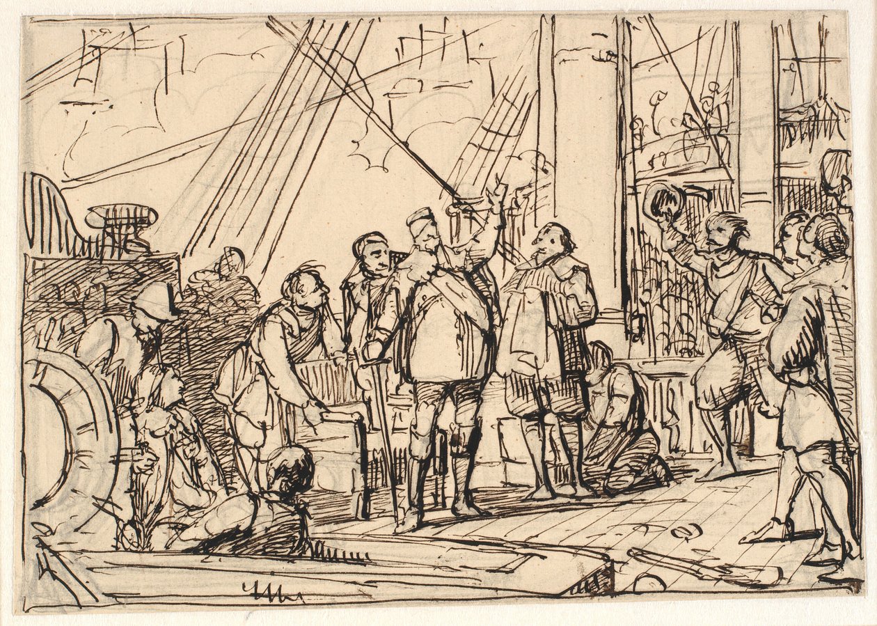 مسودة للرسم في مركز حقوق الانسان. 4.كنيسة روسكيلد "Chr. 4. on the Trinity" بواسطة فيلهلم مارستراند