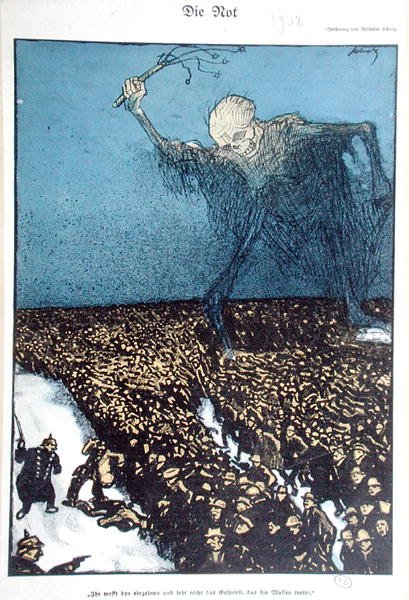 "الفقر" ، كاريكاتير مؤيد للاشتراكية ينتقد سياسة الإمبراطورية الألمانية الثانية (1870-1914) بواسطة وليام شولز