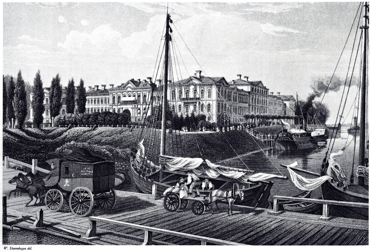 منظر لقلعة ميتاو ، ج. 1850 بواسطة فيلهلم سيغفريد ستافنهاغن