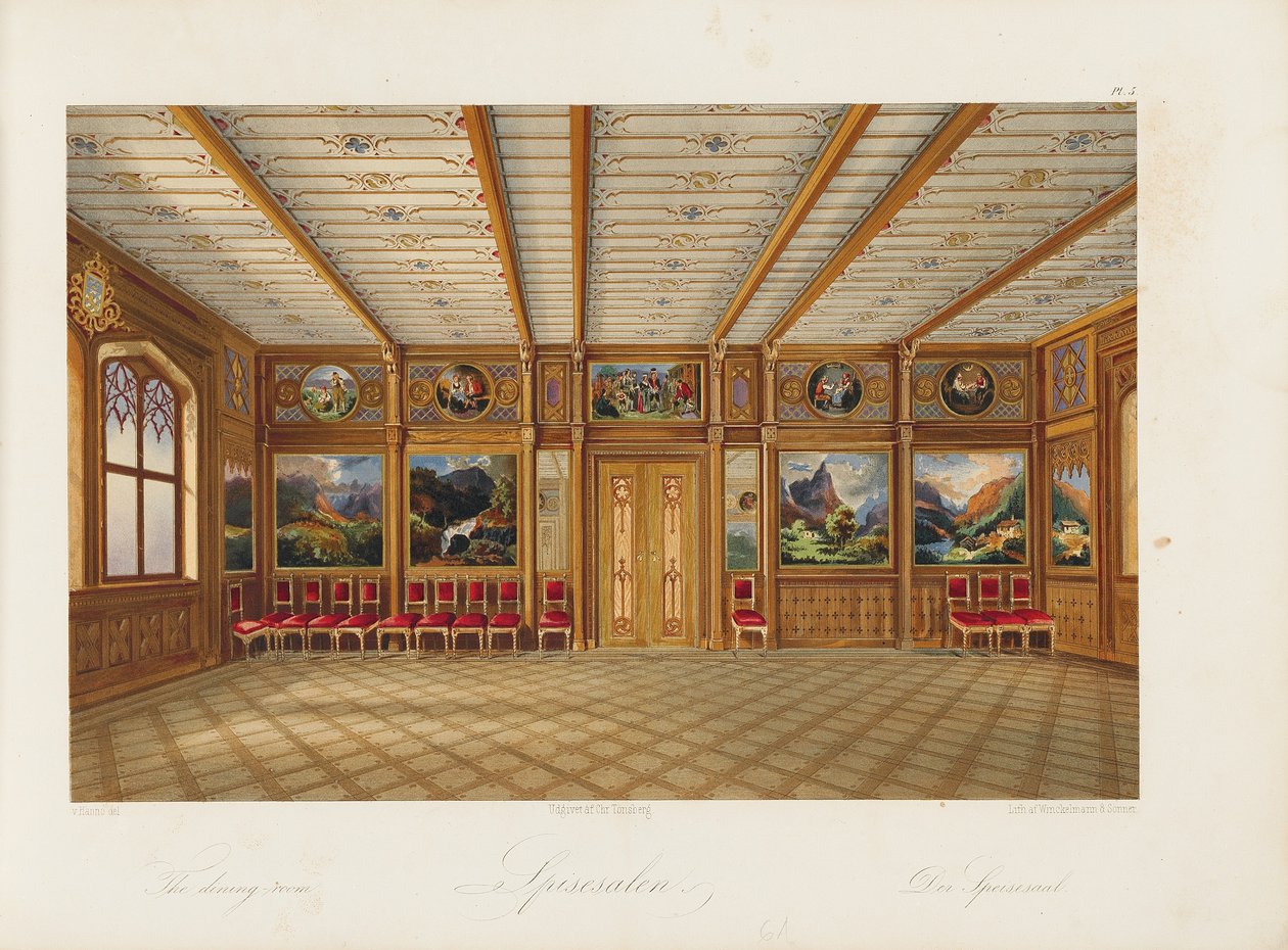 غرفة الطعام Oscarshal ، 1852 بواسطة فيلهلم فون هانو
