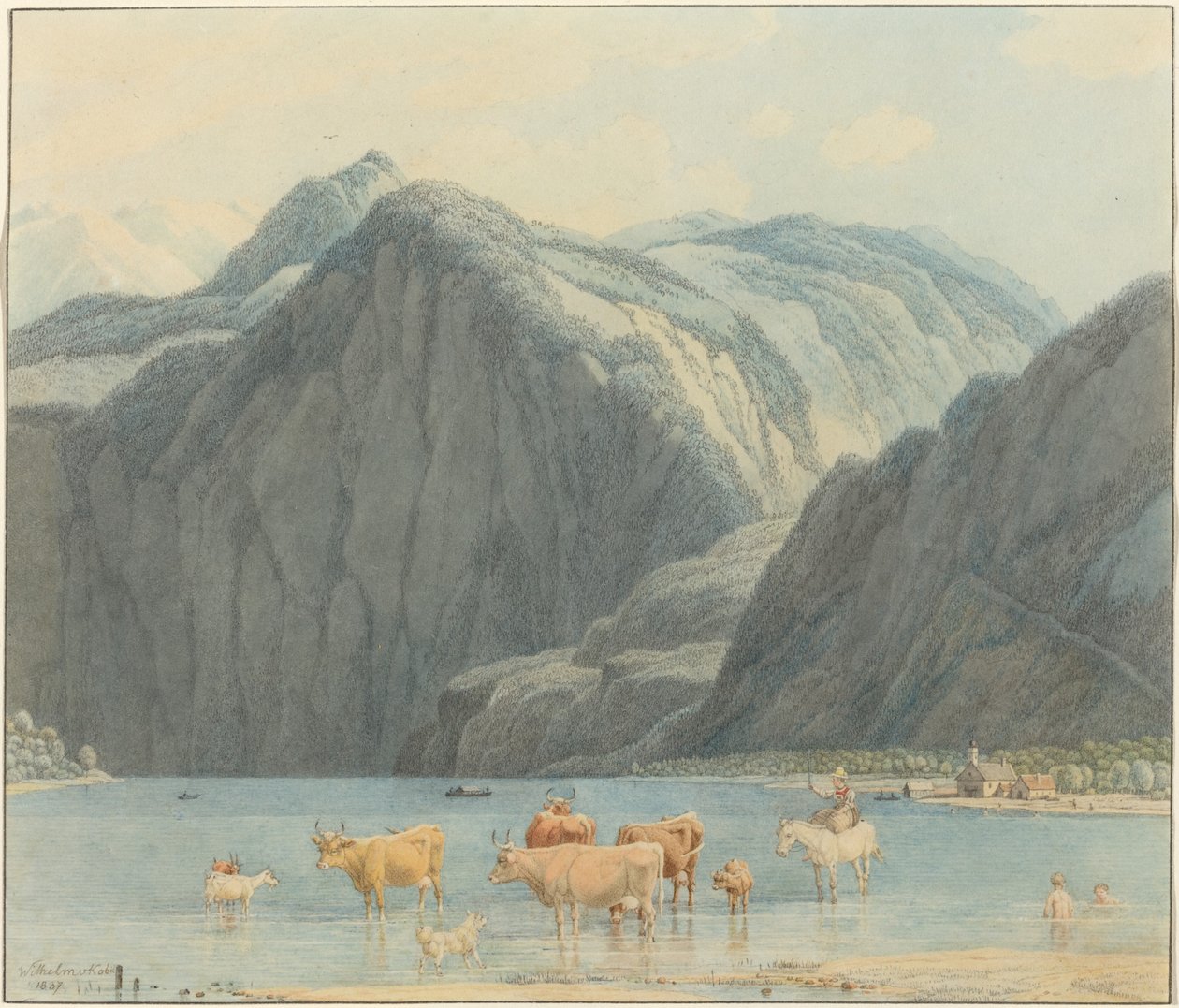 Königsee مع منحدرات St. Bartholomëe بواسطة فيلهلم فون كوبيل