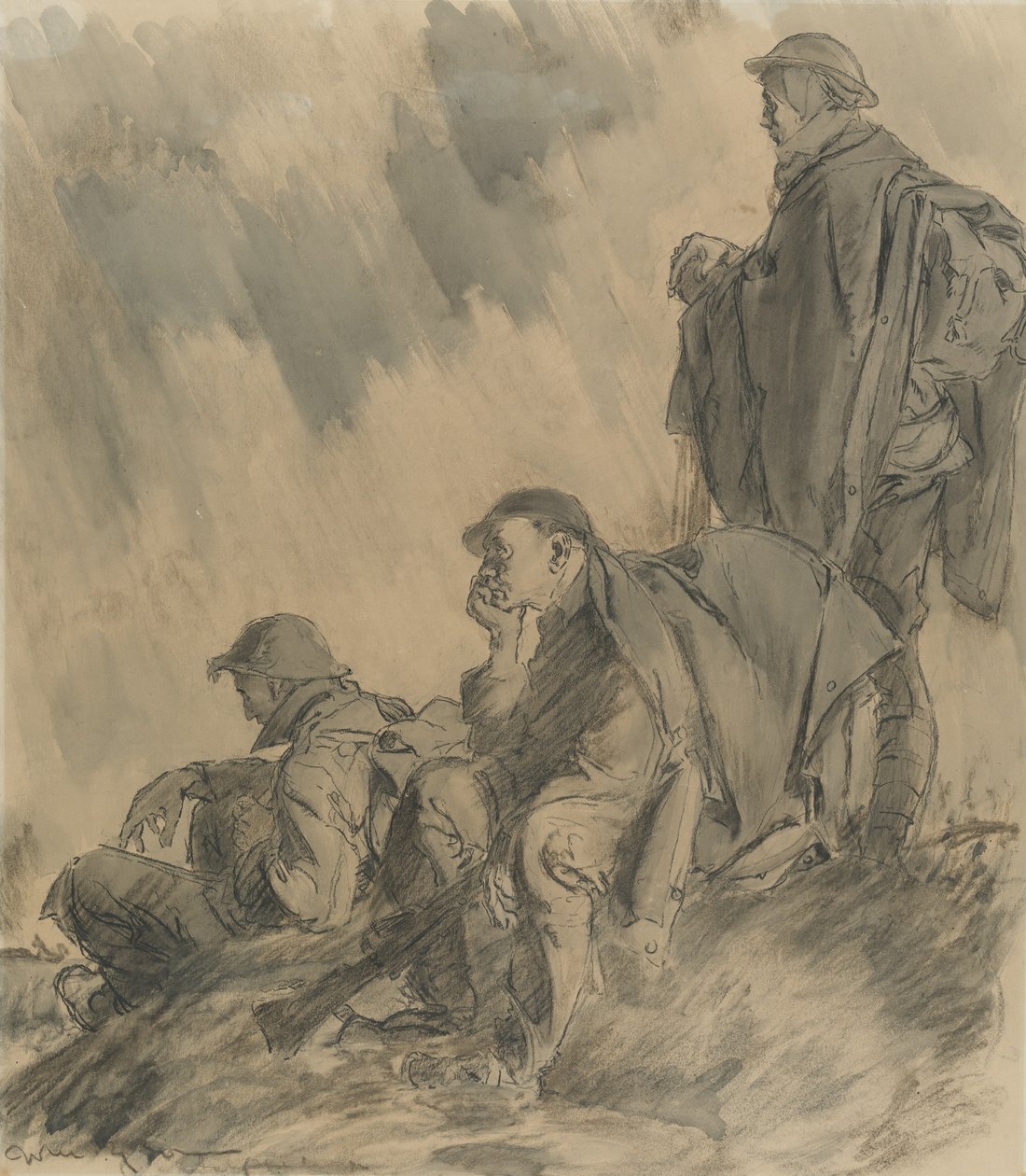 الانتظار الأبدي ، 1917 (فحم وقلم رصاص وغسل على ورق) بواسطة ويل دايسون