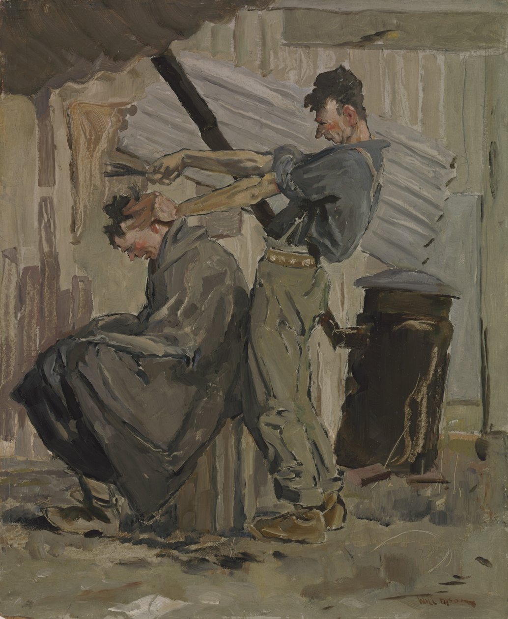الهواة ("من يقطع هذا الشعر ، أنت أو أنا") ، 1920 (زيت على ورق مقوى) بواسطة ويل دايسون