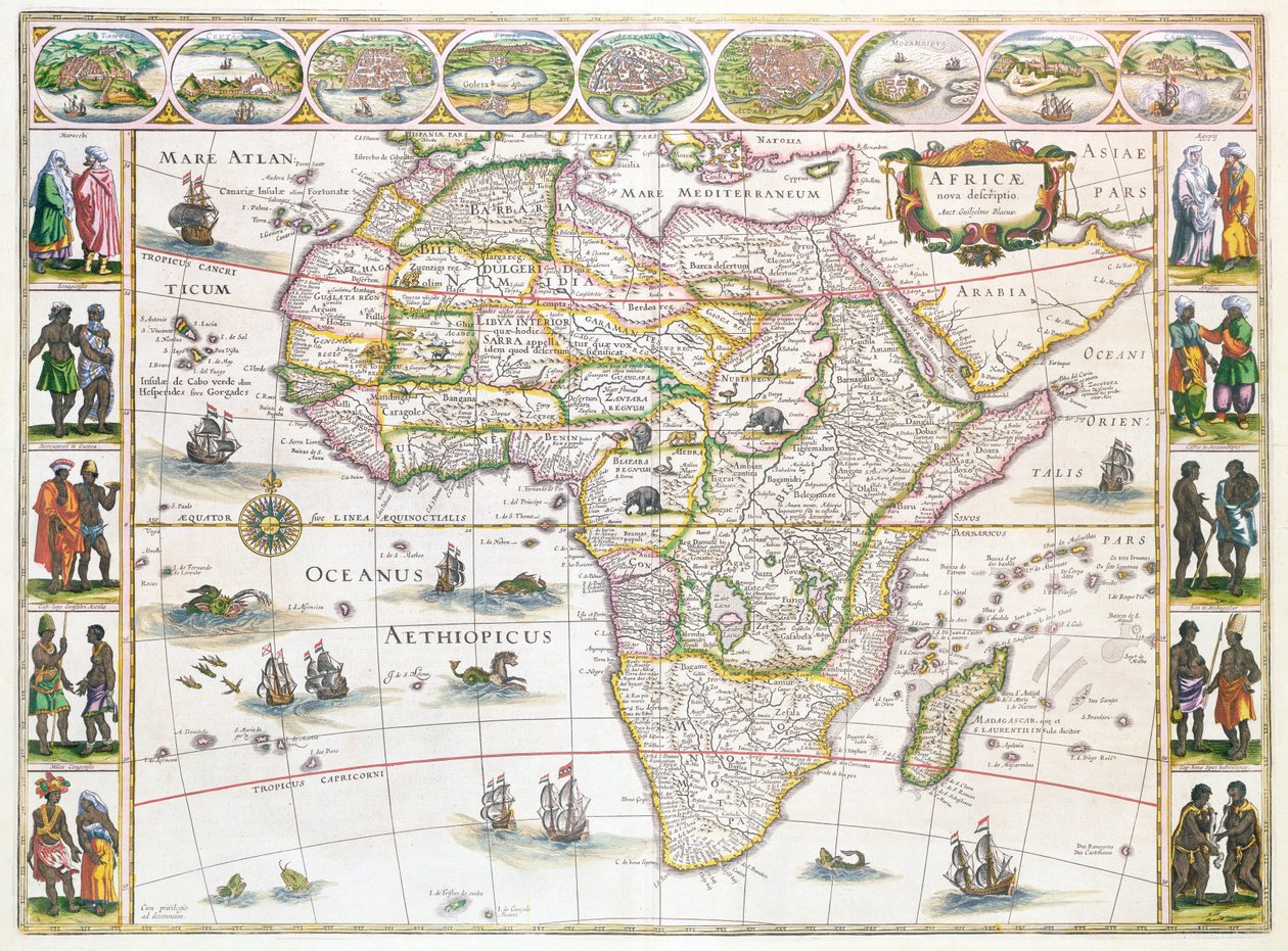 Africa Nova ، c.1617 (نقش الألوان) بواسطة فيليم جانزون بلاو