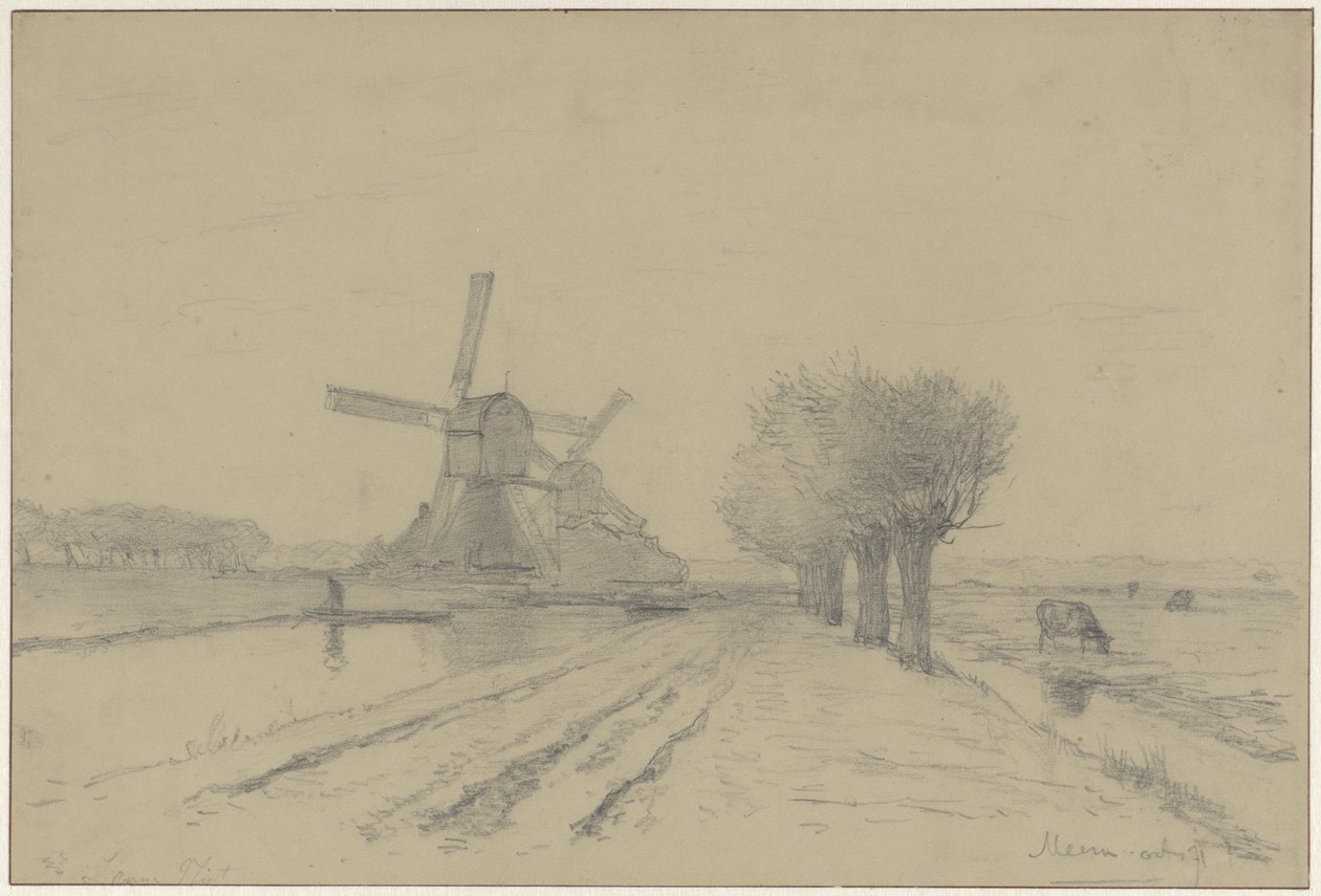 The Rode Molen and Sluismolen على ال Vliet على طول Meentweg في De Meern بواسطة ويليم رويلوفس