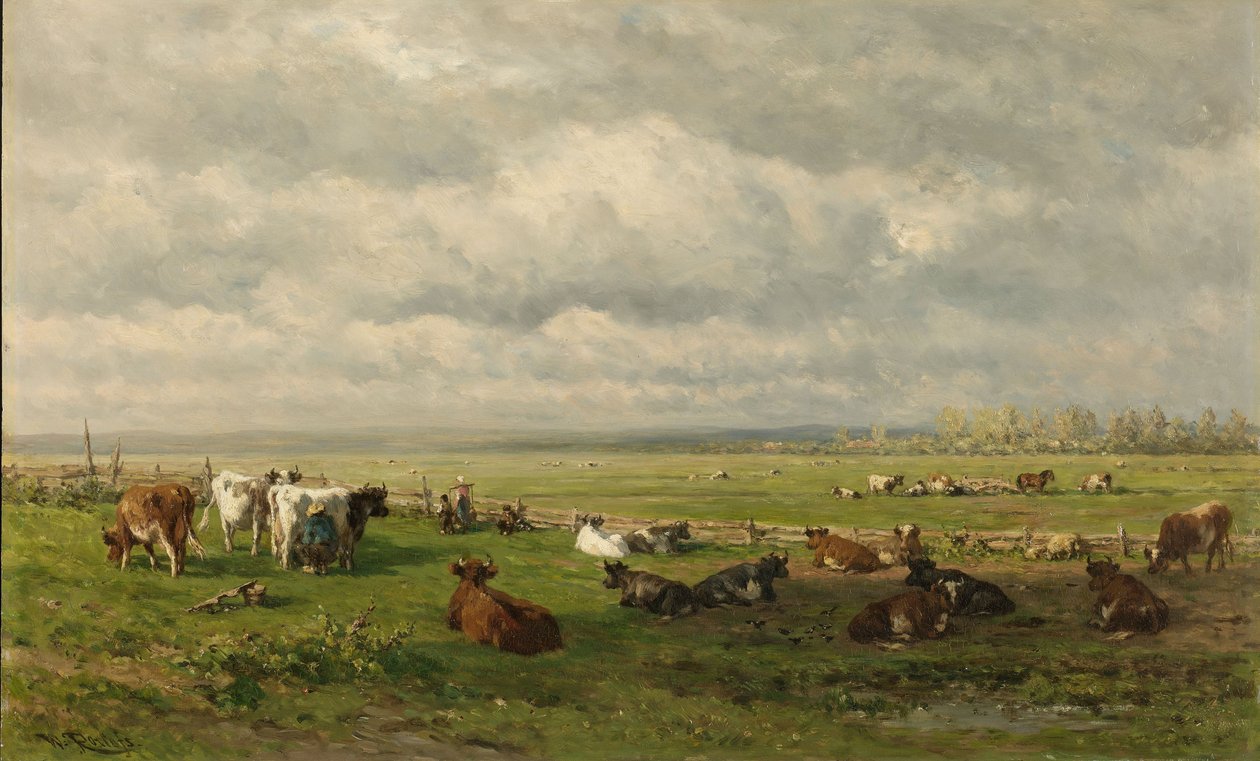 مرج المناظر الطبيعية مع الماشية ، c.1880 بواسطة ويليم رويلوفس