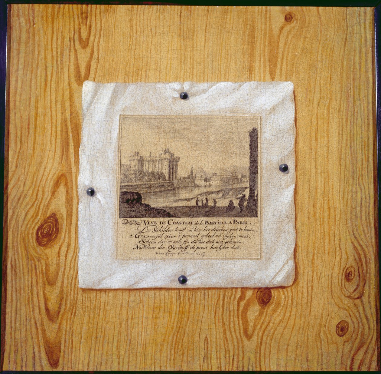 ترومبي وويل من نقش الباستيل ، باريس ، مسمر إلى قسم خشبي 1679 بواسطة Willem van Nijmegen