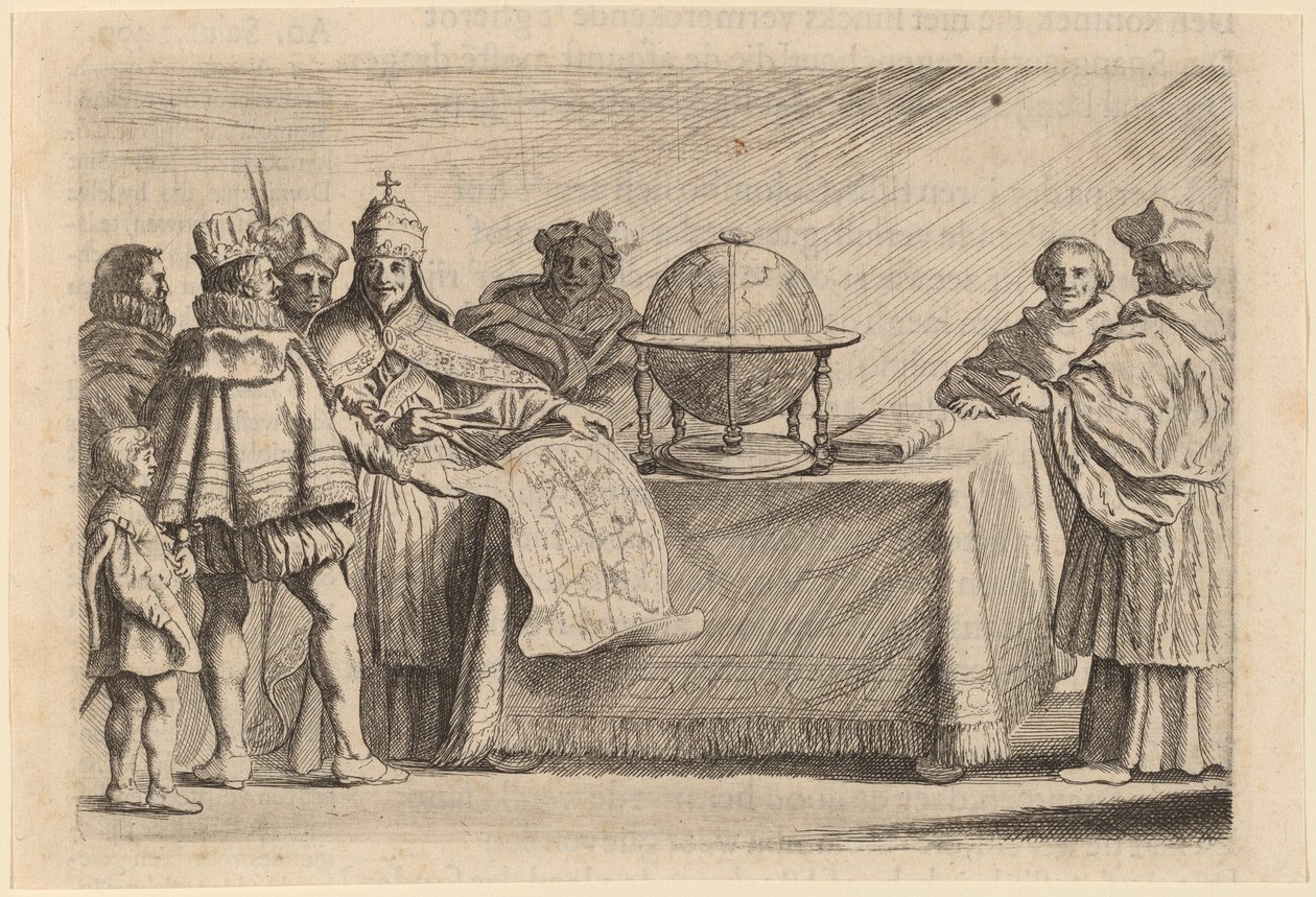 تقسيم الكرة الأرضية بين إسبانيا والبرتغال ، 1634. بواسطة فيليم باس