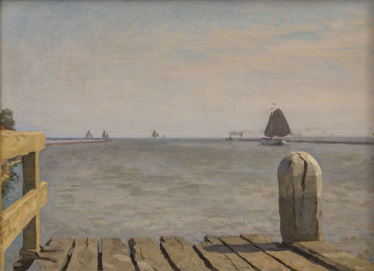 رصيف في Enkhuizen ، 1918. بواسطة ويليم باستيان ثولين