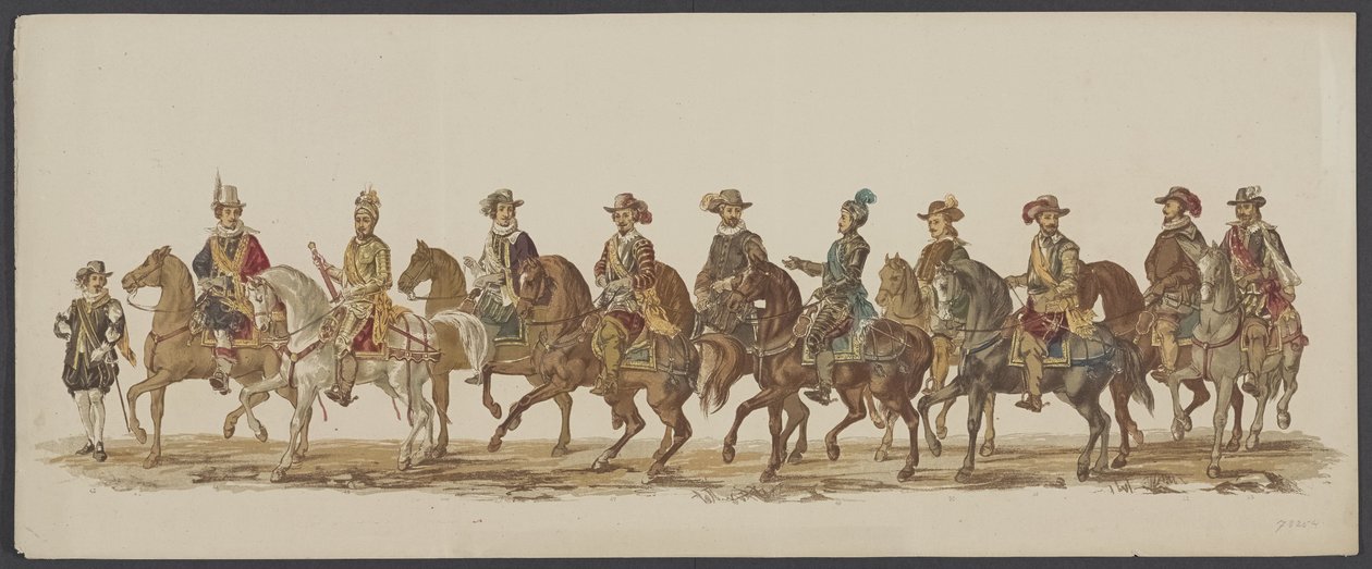 موكب دلفت عام 1862 ، المجموعة الرابعة الرابع لوستروم للأكاديمية الملكية في دلفت - أو. 1862 - Costumed Optogt (عنوان السلسلة على الكائن) بواسطة فيليم برناردوس إجزردرات