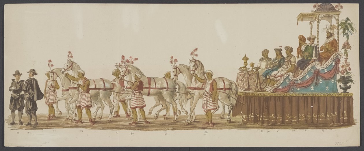 موكب دلفت عام 1862 ، المجموعة السادسة الرابع لوستروم للأكاديمية الملكية في دلفت - أو. 1862 - Costumed Optogt (عنوان السلسلة على الكائن) بواسطة فيليم برناردوس إجزردرات