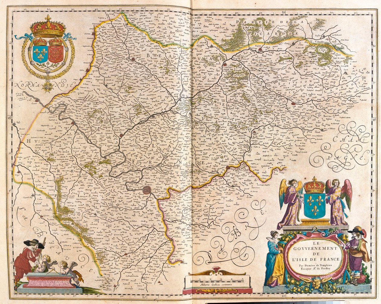 جزيرة دي فرانس، في "Theatrum Orbis Terrarum, sive Atlas Novus" لويليم بلاو، أمستردام بواسطة ويليم بلاو