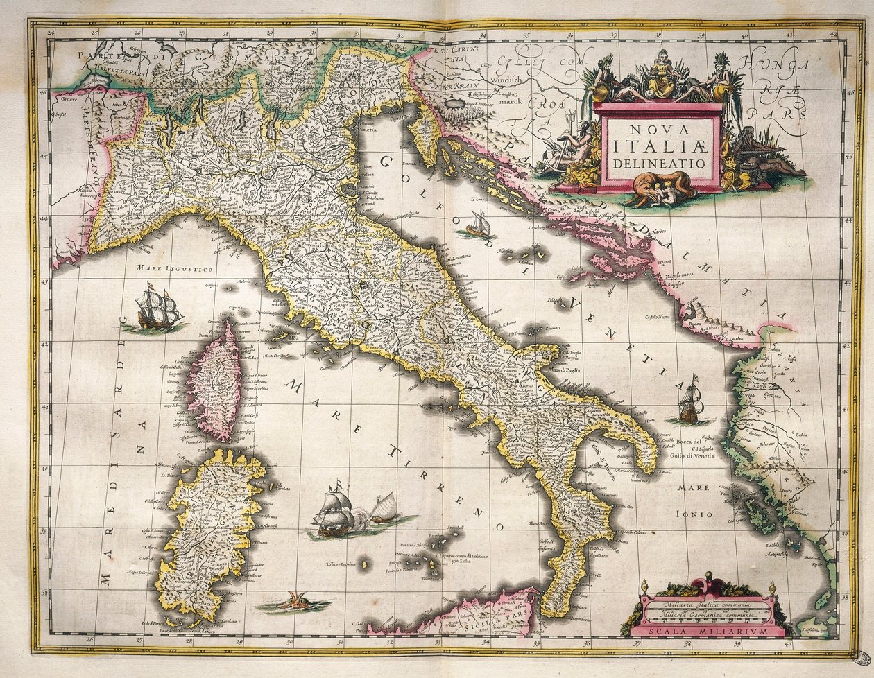 Map of Italy, from Theatrum Orbis Terrarum by Willem Blaeu, Amsterdam بواسطة ويليم بلاو