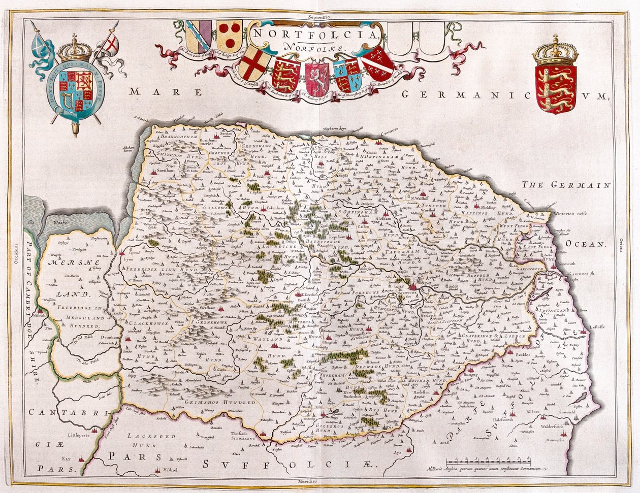 نورثفولك، في كتاب "Theatrum Orbis Terrarum, sive Atlas Novus" لويليم بلاو، أمستردام بواسطة ويليم بلاو