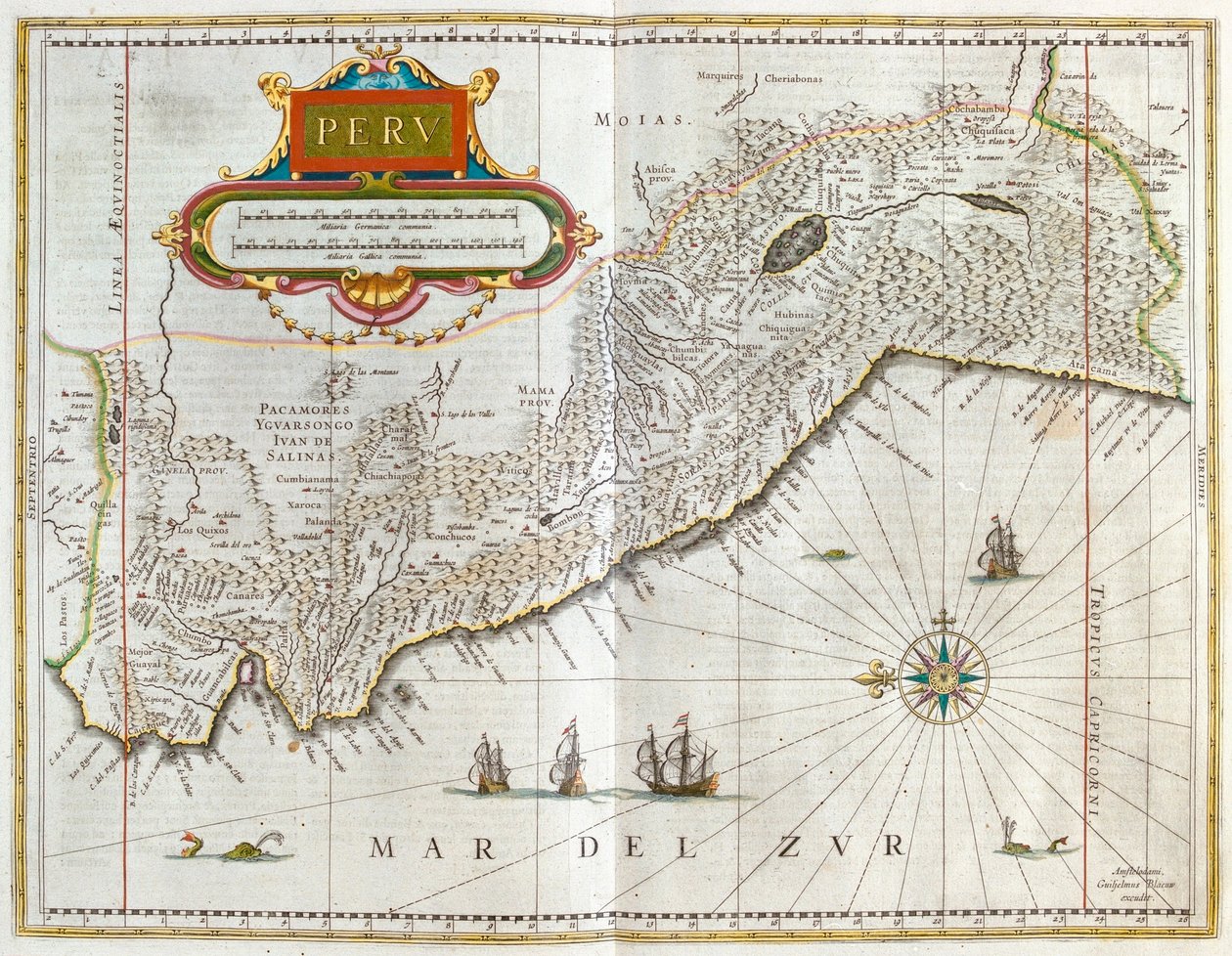 بيرو، في كتاب "Theatrum Orbis Terrarum, sive Atlas Novus" لويليم بلاو، أمستردام بواسطة ويليم بلاو