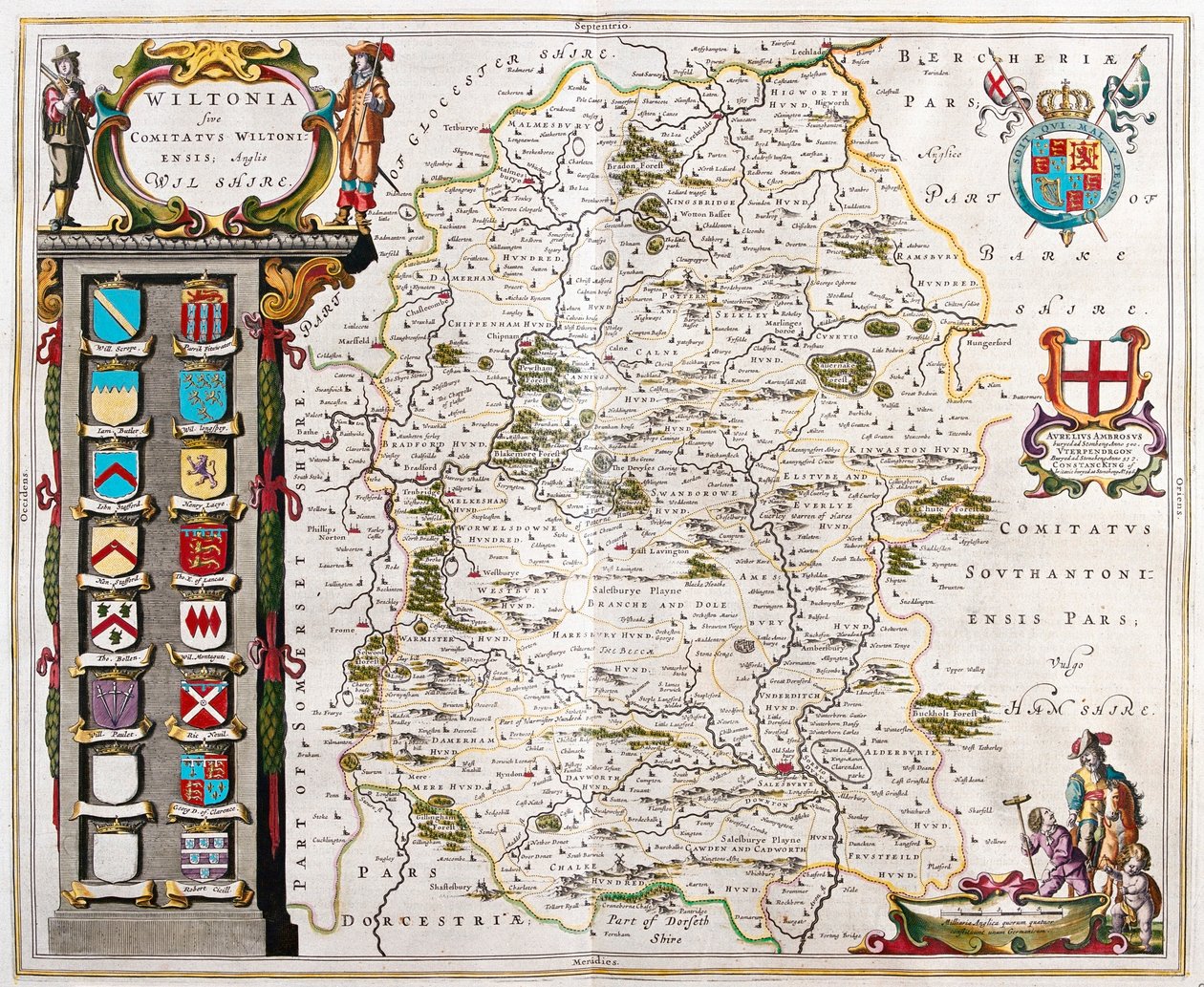 ويلشير، في كتاب "Theatrum Orbis Terrarum, sive Atlas Novus" لويليم بلاو، أمستردام بواسطة ويليم بلاو