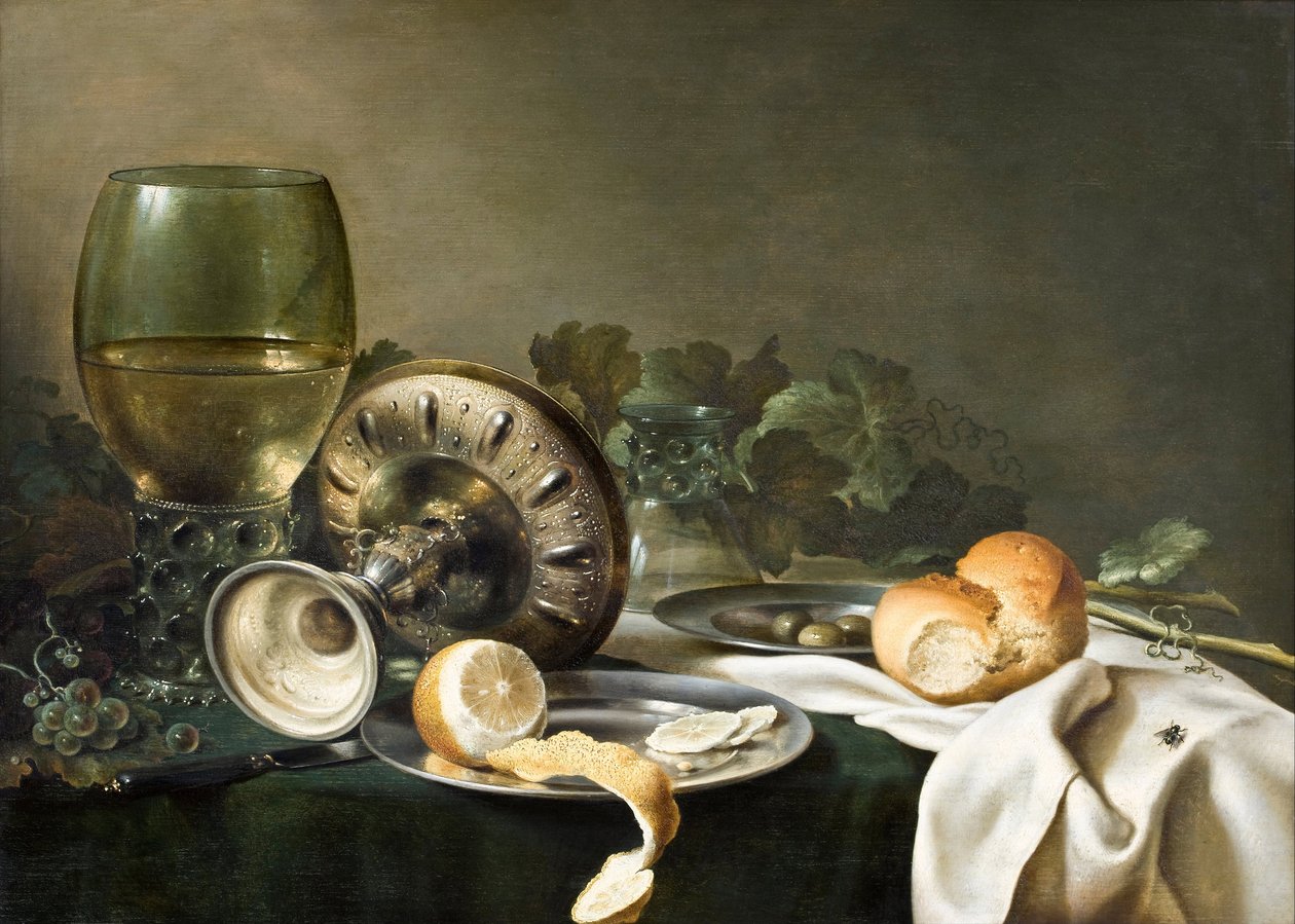 Nature morte - Still-Life - رسم بواسطة Willem Claesz (Claeszoon) Heda (1594-1680) - متحف Hallwyl ، ستوكهولم © Fine Art Images / Leemage بواسطة فيليم كلايس. هيدا