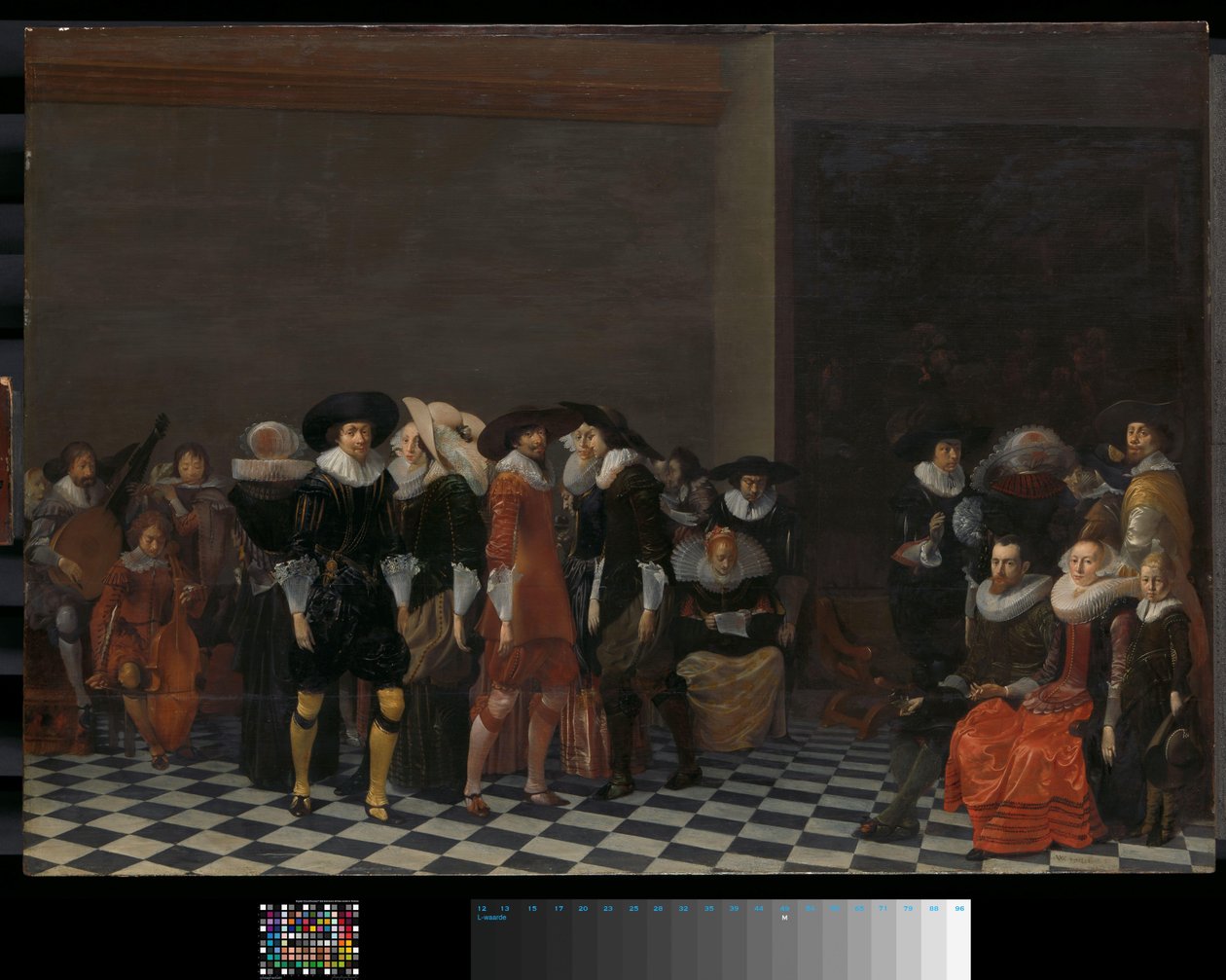 احتفال الزفاف ، الذي يُطلق عليه تقليديًا "حفل زفاف Adriaen Ploos van Amstel و Agnes van Bijler" ، 1616 بواسطة ويليم كورنيليز دويستر