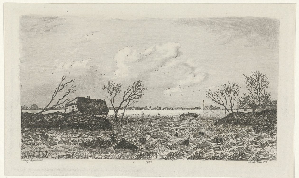 خرق Dyke في Dreumel ، 1855 بواسطة ويليم جروتر جونيور