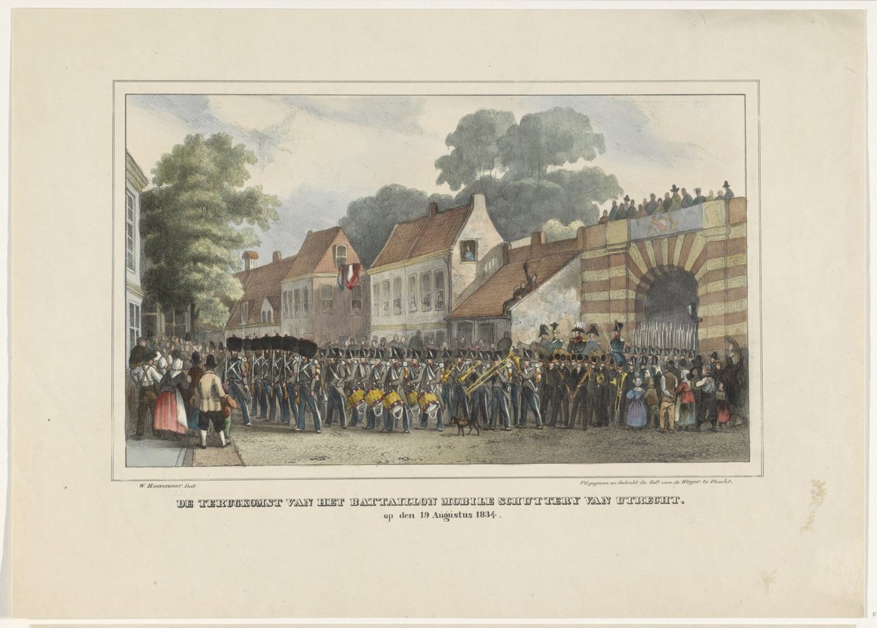 عودة Bataillon Mobile Schuttery of Utrecht ، في 19 أغسطس 1834 (العنوان على الكائن) بواسطة فيليم بيتر هوفينار