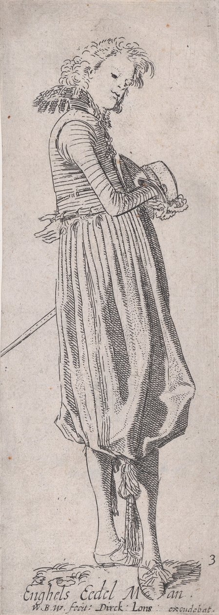 النبلاء الإنجليزي ، من النبلاء من مختلف البلدان ، اللوحة 3 ، كاليفورنيا. 1615. بواسطة فيليم بيترس. Buytewech