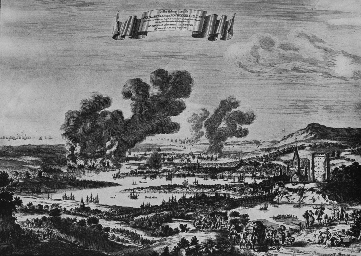 هولاندز ريد على نهر التايمز ، c1668 بواسطة ويليم شلينكس