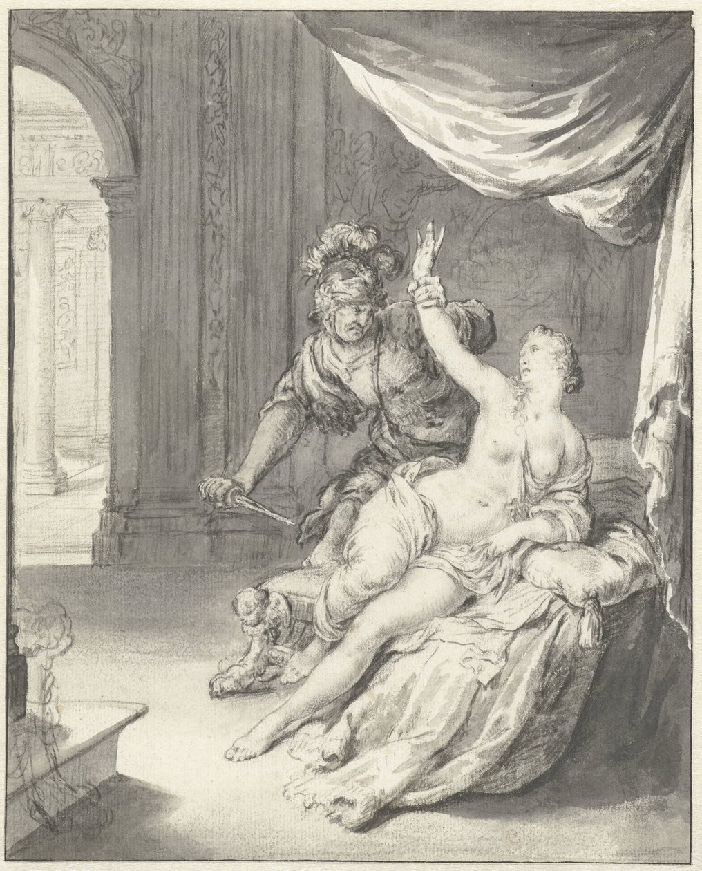 Tarquinius يهدد Lucretia بواسطة ويليم فان ميريس