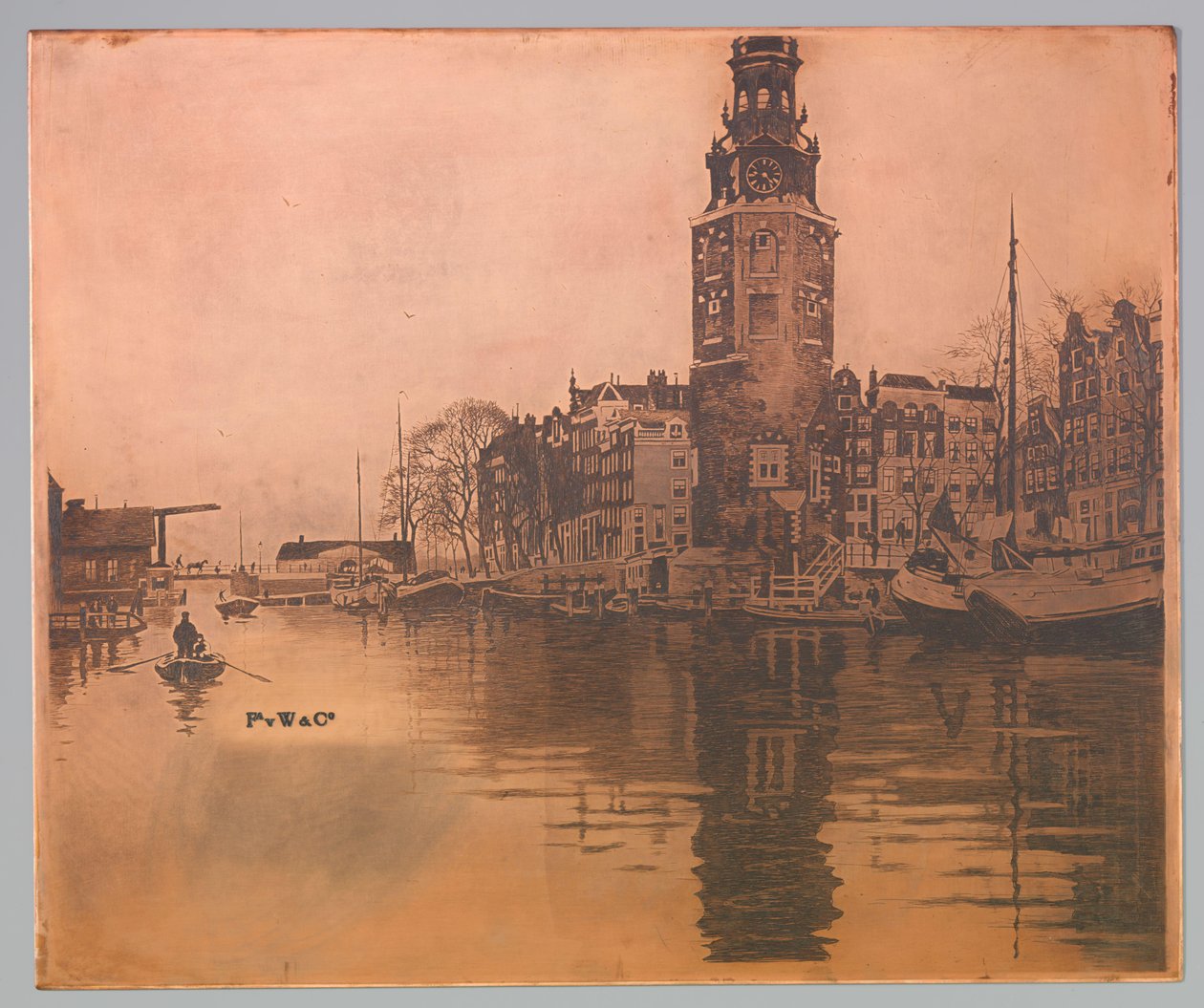 Oude Schans مع Montelbaanstoren وقارب التجديف بواسطة ويليم أرنولدوس ويتسن