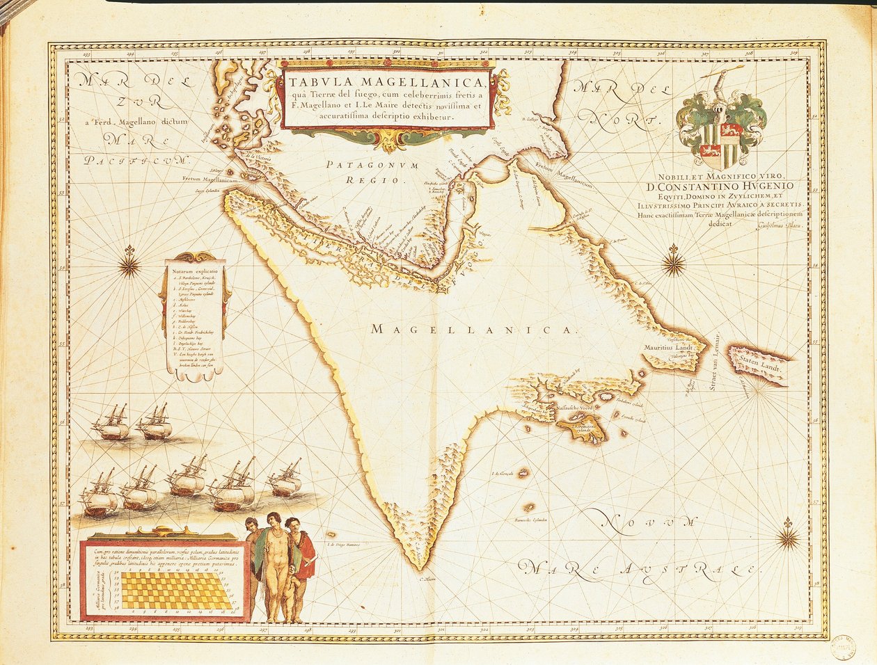 مضيق ماجلان ، من Theatrum Orbis Terrarum بواسطة Willem و Joan Blaeu بواسطة فيليم وجوان بلاو