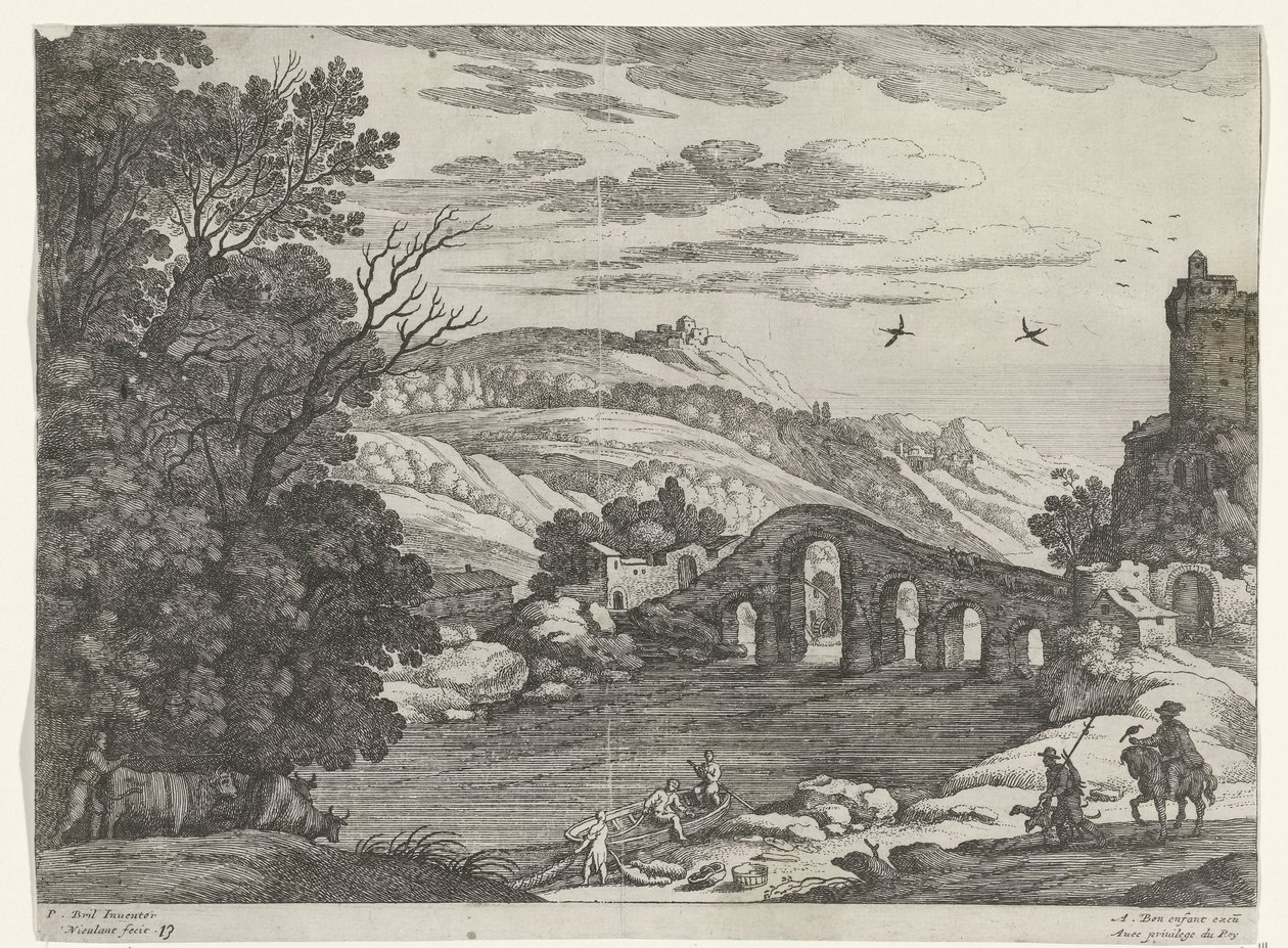 منظر طبيعي مع نهر المناظر الطبيعية الإيطالية (عنوان المسلسل) بواسطة ويليم فان نيولانت (الثاني)