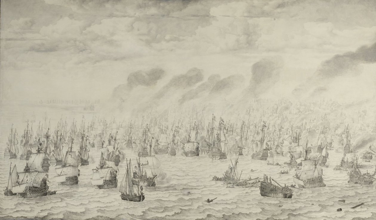 معركة تيرهيد معركة تيرهيد ، 10 أغسطس 1653: حلقة من الحرب الأنجلو هولندية الأولى (1652-1654) بواسطة ويليم فان دي فيلدي (الأول)