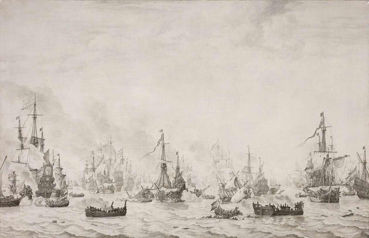 معركة داونز معركة داونز ضد الأسطول الإسباني ، 21 أكتوبر 1639 بواسطة ويليم فان دي فيلدي (الأول)