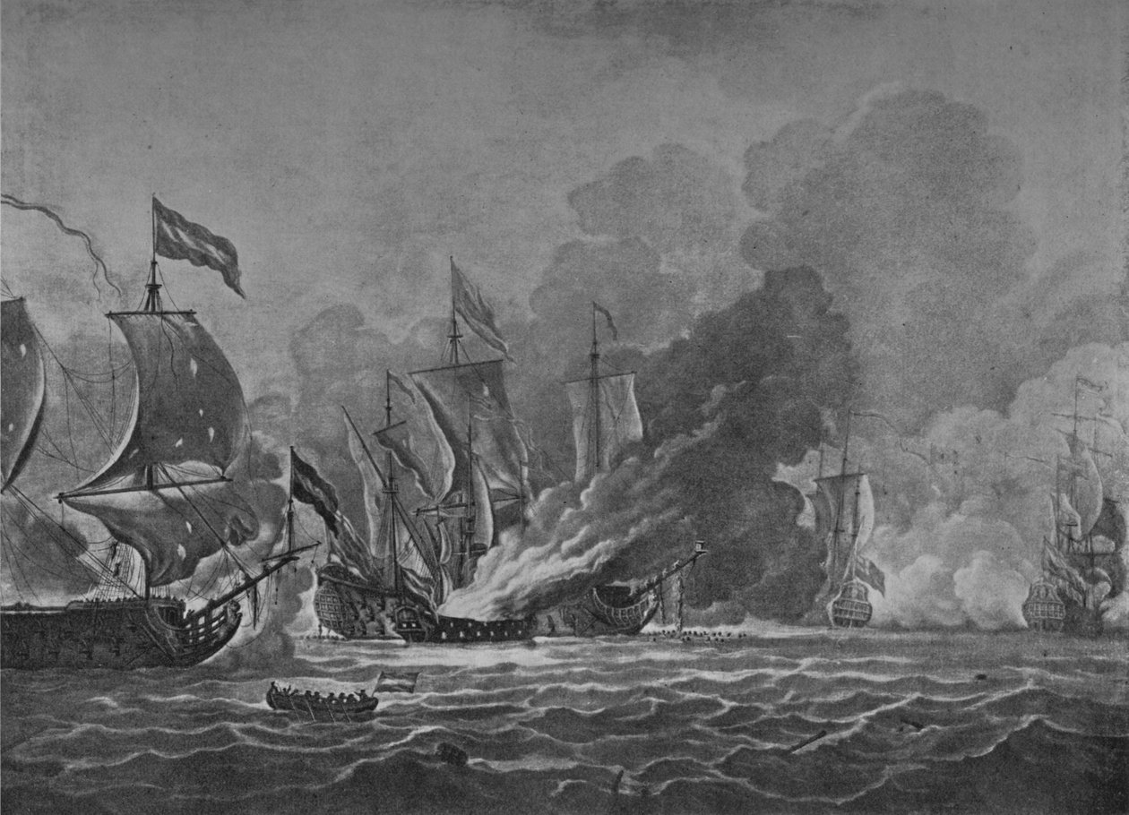 حرق الملك جيمس ، c1700 بواسطة ويليم فان دي فيلدي الأصغر