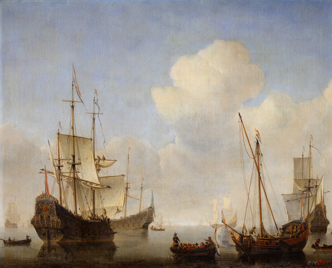 السرب الهولندي على ساحل غرب أفريقيا ، 1660. بواسطة ويليم فان دي فيلدي الأصغر