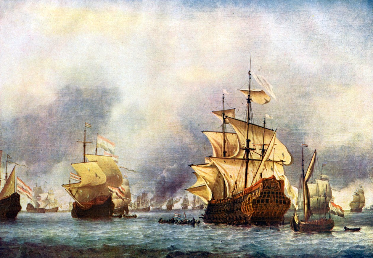 استسلام الأمير الملكي. c1650-1700 بواسطة ويليم فان دي فيلدي الأصغر