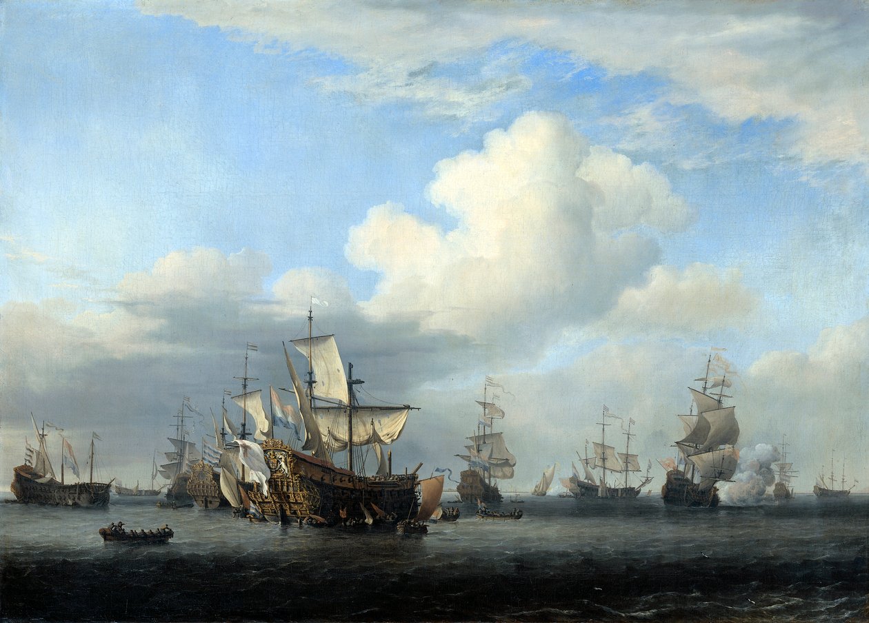 The Swiftsure ، Seven Oaks ، Loyal George و Convertine ... ، c1666 بواسطة ويليم فان دي فيلدي الأصغر