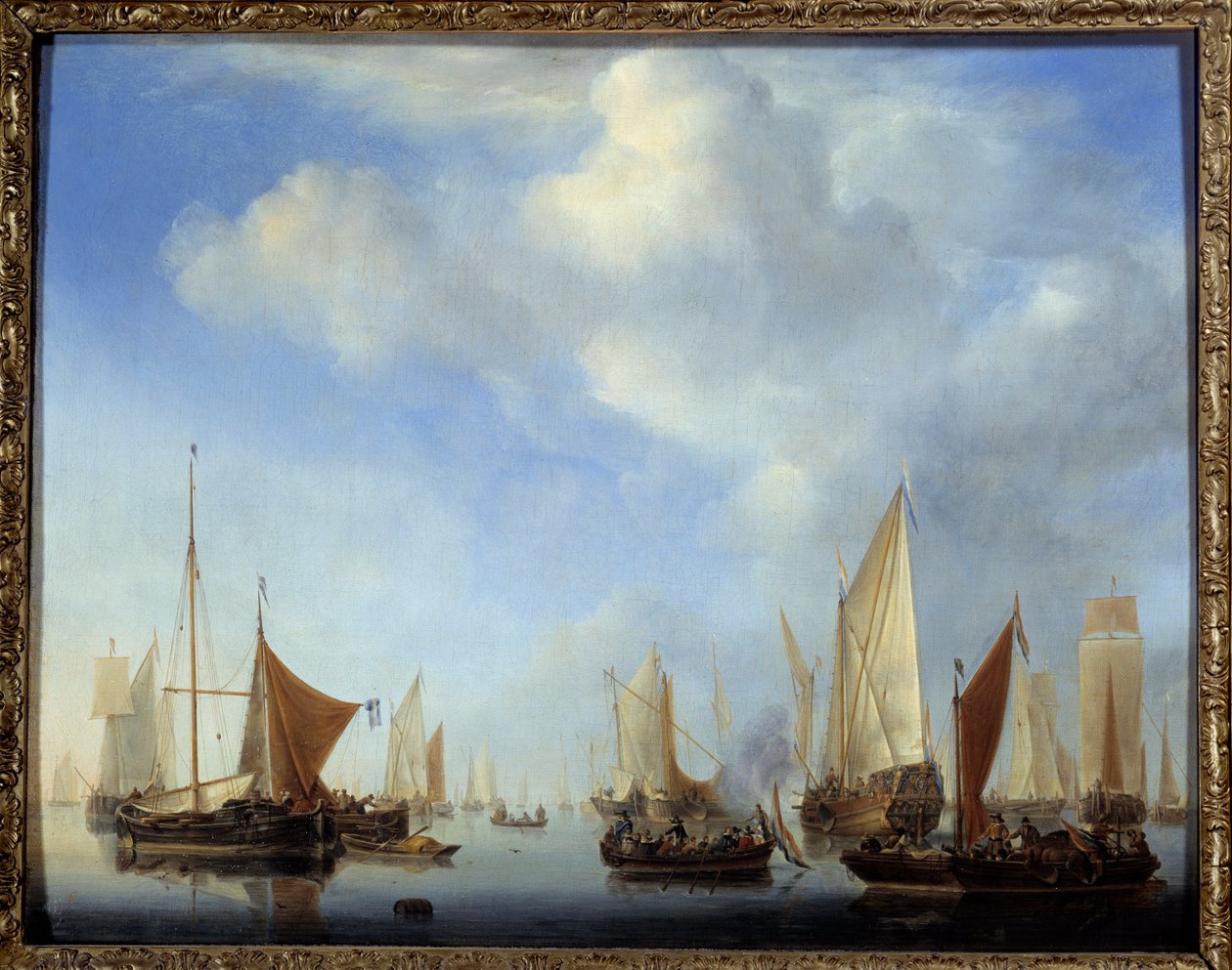 La petite fleet Painting by Willem Van de Velde II le Jeune (1633-1707) بواسطة ويليم فان دي الأصغر فيلدي